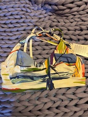 CALIA by Carrie Underwood Multicolor Abstract Print Bikini Top